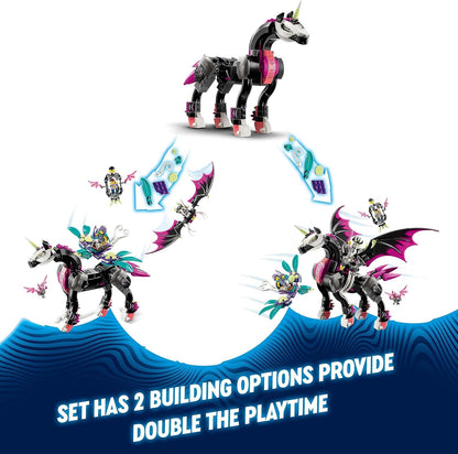 LEGO DREAMZzz 2 en 1 Caballo Volador Pegaso de Juguete para Construir de 2 Maneras Diferentes, Incluye Minifiguras de Zoey, Nova y el Rey de Las Pesadillas de la Serie de TV 71457