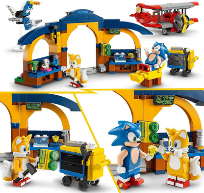 LEGO Sonic the Hedgehog Tails' Workshop and Tornado Plane Set, Buildable Toy Game with Aeroplane Toy and 4 Character Figures including Tails, Toys for Kids 6 Plus Years Old 76991 Single