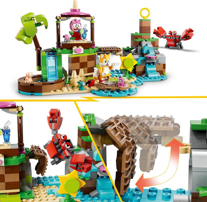 LEGO Sonic The Hedgehog Amys Tierrettungsinsel Spielzeug-Set, Baubares Spiel mit 6 Charakteren, darunter Amy & Tails-Figuren, Geschenke für Kinder, Jungen und Mädchen ab 7 Jahren 76992