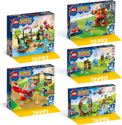 LEGO Sonic The Hedgehog Amys Tierrettungsinsel Spielzeug-Set, Baubares Spiel mit 6 Charakteren, darunter Amy & Tails-Figuren, Geschenke für Kinder, Jungen und Mädchen ab 7 Jahren 76992