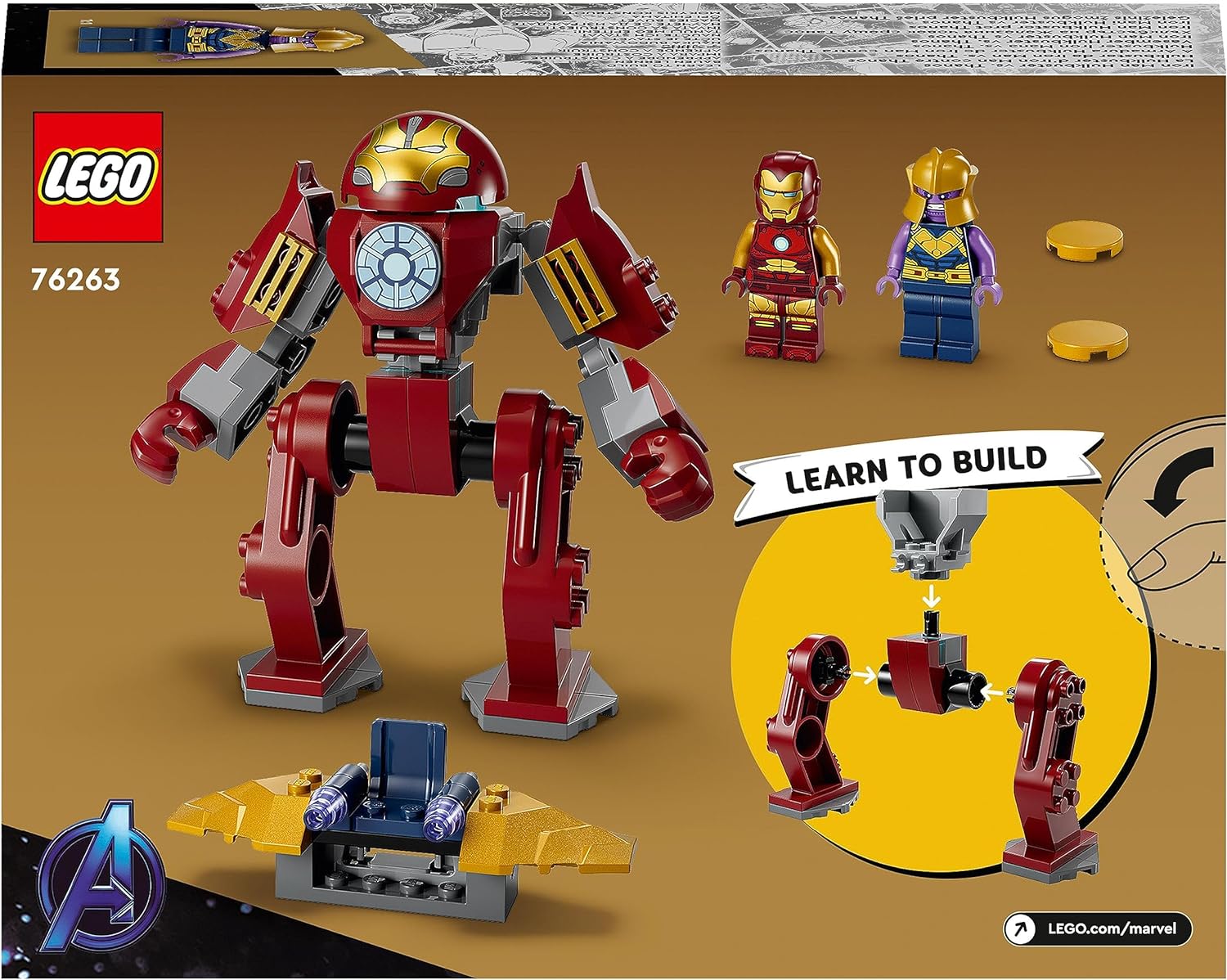 LEGO Marvel Iron Man Hulkbuster vs. Thanos Playset for Kids Aged 4 Plus, Super Hero Action Based on Avengers: Infinity War, with Buildable Action Figure, Toy Plane and 2 Minifigures 76263