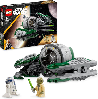 LEGO Star Wars Yoda's Jedi Starfighter Building Toy for Kids, Boys & Girls, The Clone Wars Vehicle Set with Master Yoda Minifigure, Lightsaber and Droid R2-D2 Figure 75360 Single
