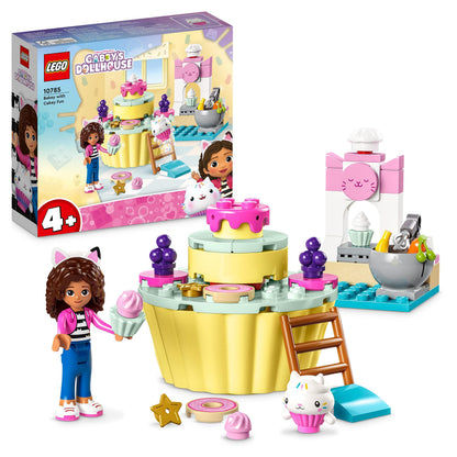 LEGO Gabby's Dollhouse Bakey with Cakey Fun Toy with Gabby and Cakey Cat Figures, Kitchen Playset with Cupcake to Decorate plus Accessories, Toys for Girls and Boys Aged 4+, Birthday Gift Idea 10785 Single