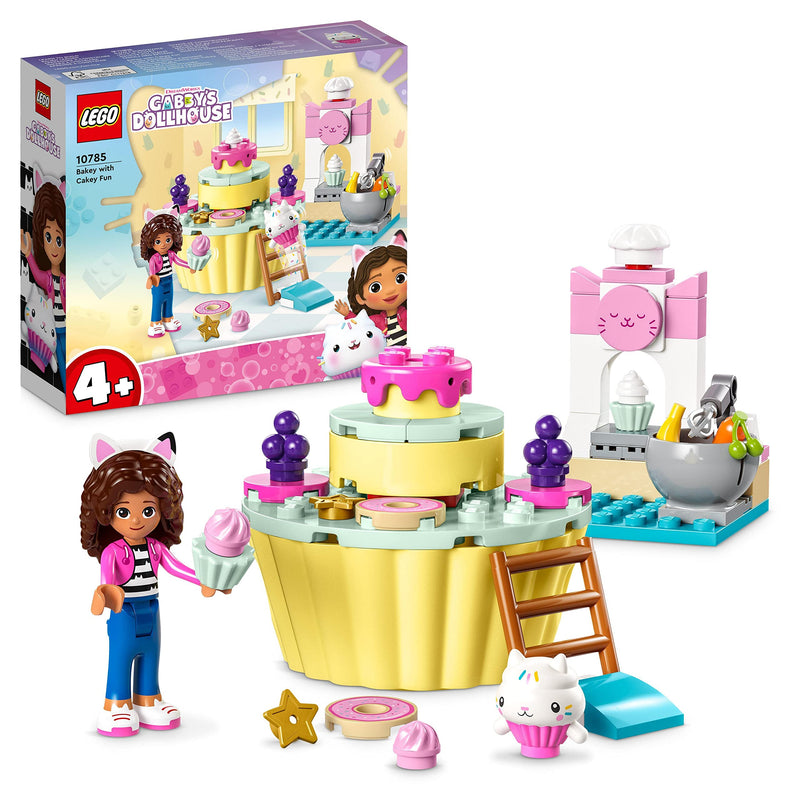 LEGO Gabby's Dollhouse Bakey with Cakey Fun Toy with Gabby and Cakey Cat Figures, Kitchen Playset with Cupcake to Decorate plus Accessories, Toys for Girls and Boys Aged 4+, Birthday Gift Idea 10785 Single