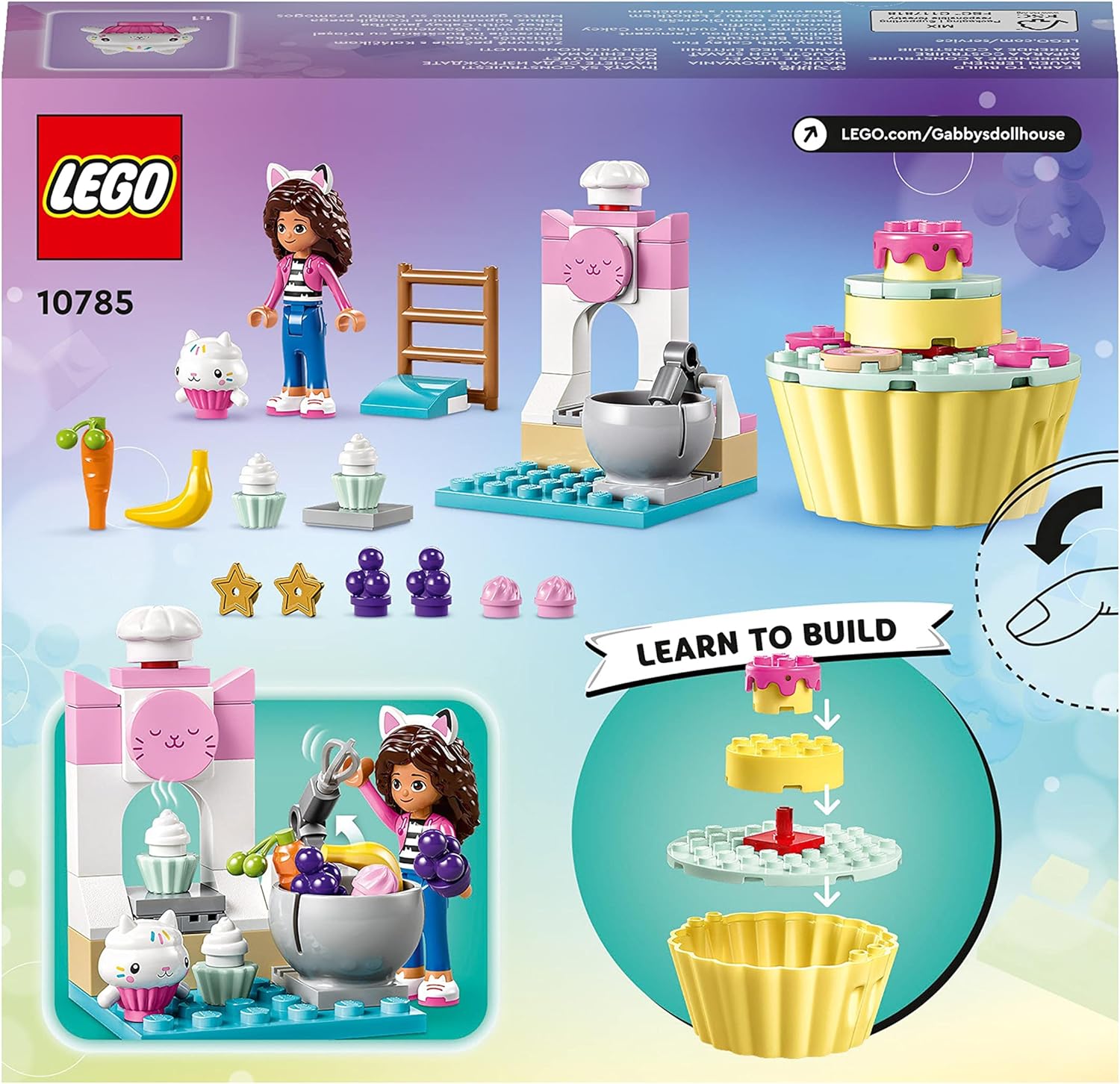 LEGO Gabby's Dollhouse Bakey with Cakey Fun Toy with Gabby and Cakey Cat Figures, Kitchen Playset with Cupcake to Decorate plus Accessories, Toys for Girls and Boys Aged 4+, Birthday Gift Idea 10785 Single