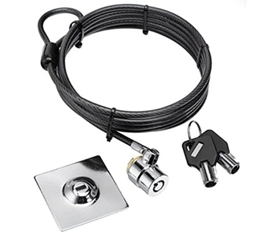 Hamlet xnbtlock20 K Steel Security Cable with Key and 3 M Adhesive Plate for Tablet PC, Monitor and MacBook