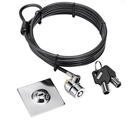 Hamlet xnbtlock20 K Steel Security Cable with Key and 3 M Adhesive Plate for Tablet PC, Monitor and MacBook
