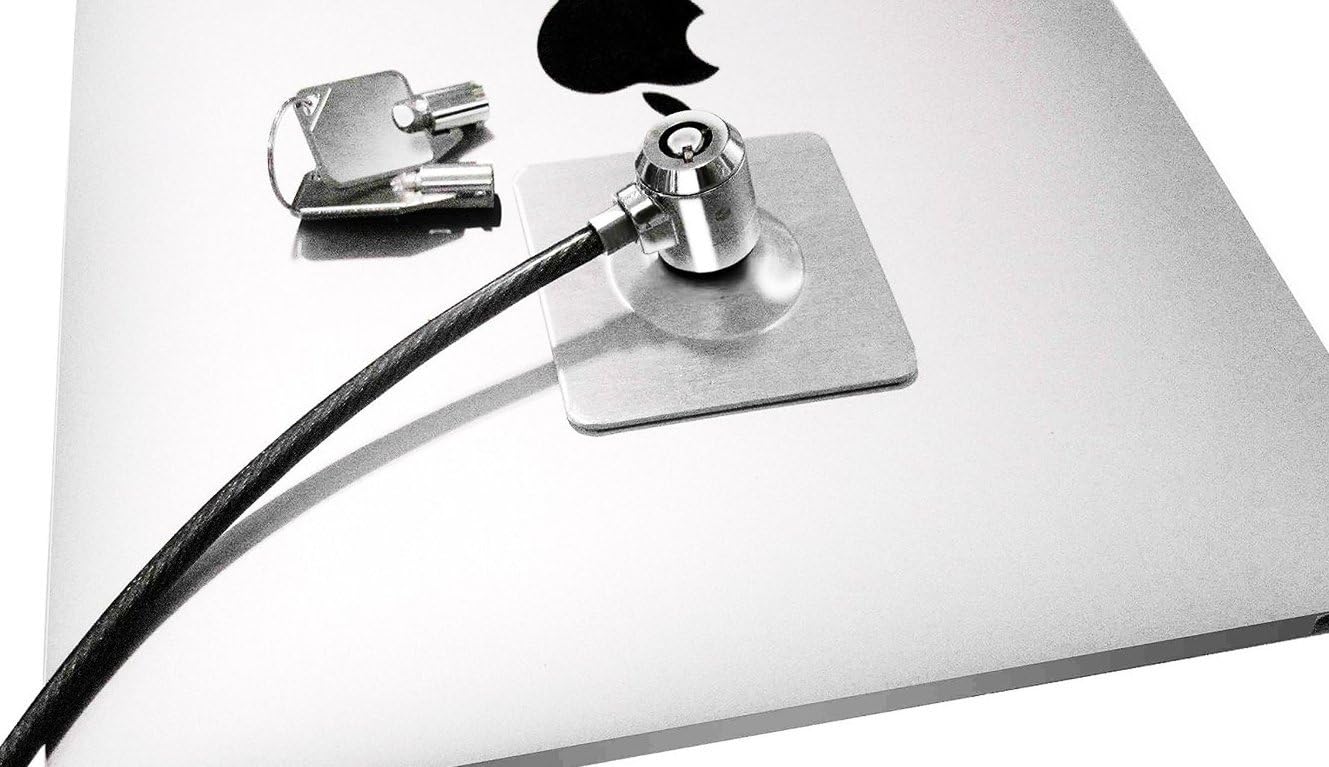 Hamlet xnbtlock20 K Steel Security Cable with Key and 3 M Adhesive Plate for Tablet PC, Monitor and MacBook