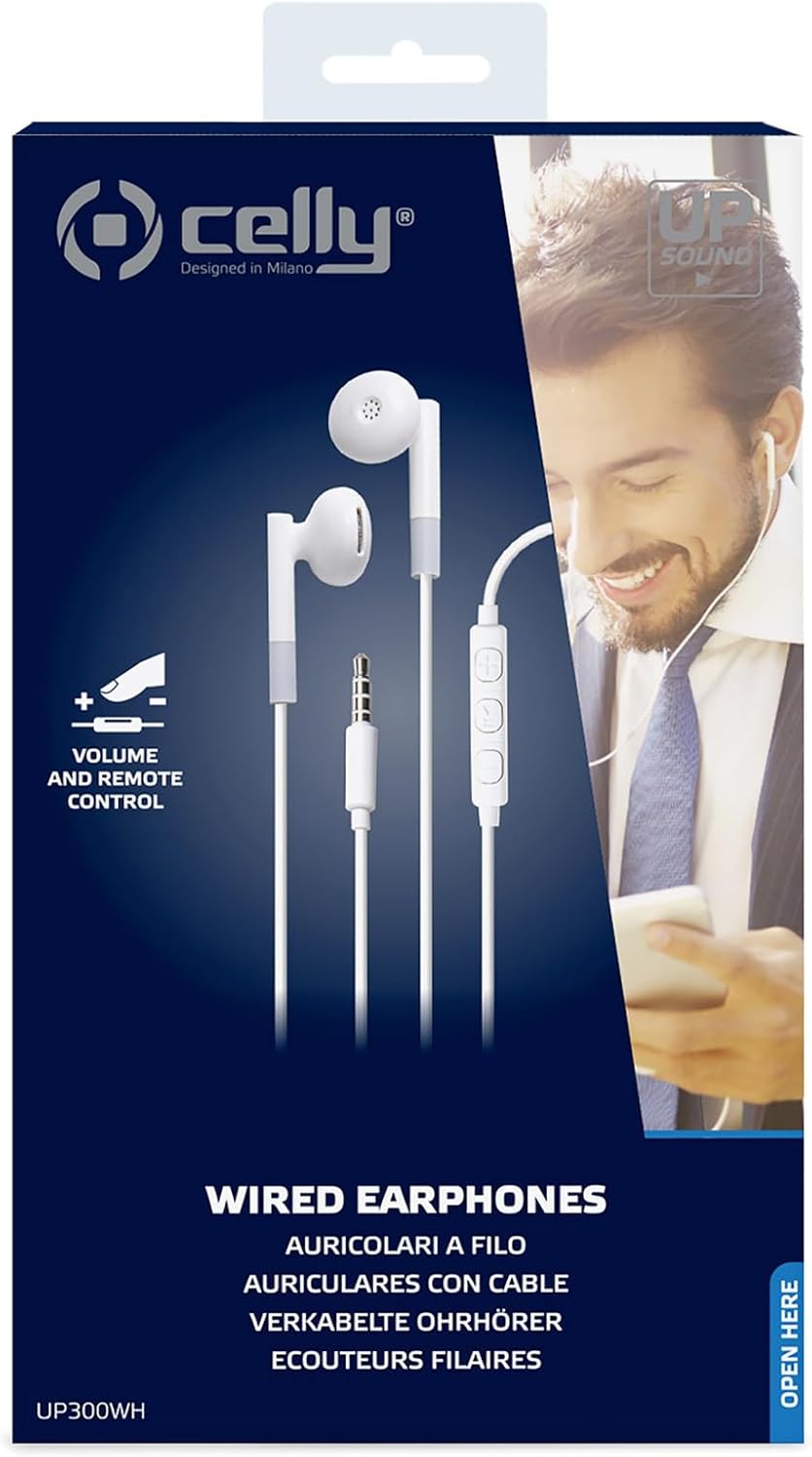 Celly-Stereo Headphones 3.5mm RC White