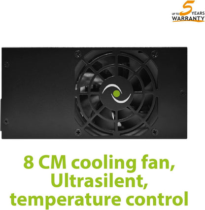 Tecnoware 300W ATX Power Supply for PC - Quiet 8cm Fan - Connectors 3 for SATA, 1 for 24 Pole, 1 for 12V 4 Plus 4 Pole, 1 for Molex