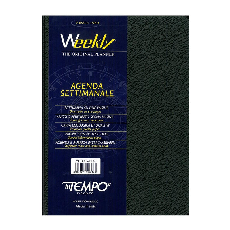 Weekly Planner Weekly F. to 17 x 24 cm Black Cover