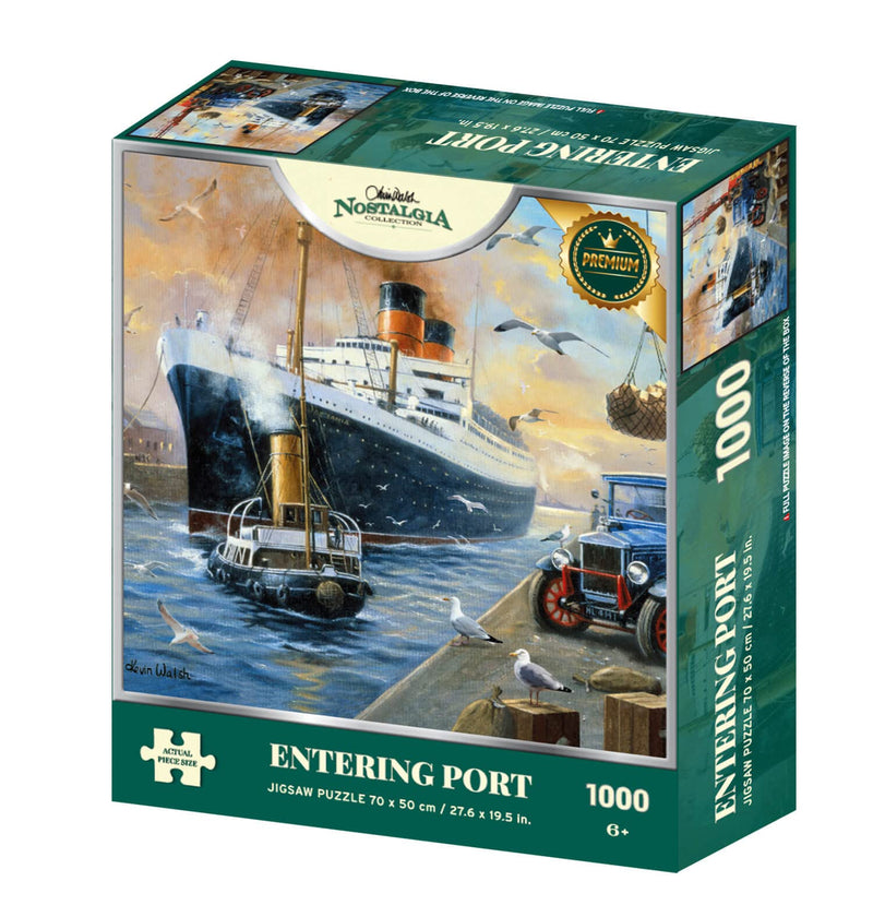 1000 Piece Jigsaw Puzzle |"Entering Port" Kevin Walsh Nostalgia Collection | 70cm x 50cm