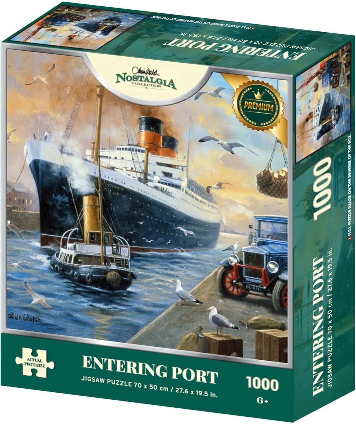 1000 Piece Jigsaw Puzzle |"Entering Port" Kevin Walsh Nostalgia Collection | 70cm x 50cm