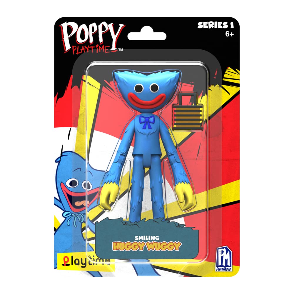 Poppy Playtime - Smiling Huggy Wuggy Action Figure (5" Posable Figure, Series 1)  Box