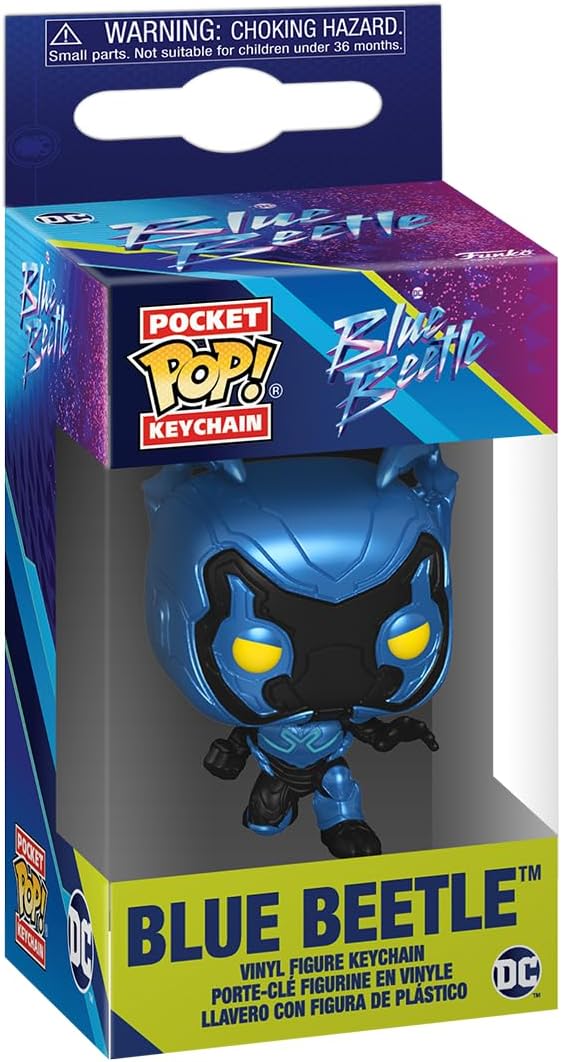 Funko Pop! Keychain: DC - Blue Beetle - Blue Beetle Novelty Keyring - Collectable Mini Figure - Stocking Filler - Gift Idea - Official Merchandise - Movies Fans - Backpack Decor
