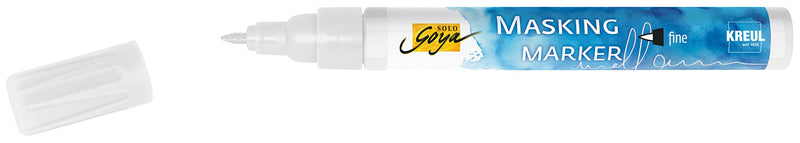 KREUL 18160 Solo Goya fine, Removable Scratch Masking Marker Shape, for Precise and Sharp Middle of Flowing Watercolour Paint, line Width 1-2 mm, Blue fine (1 - 2 mm)