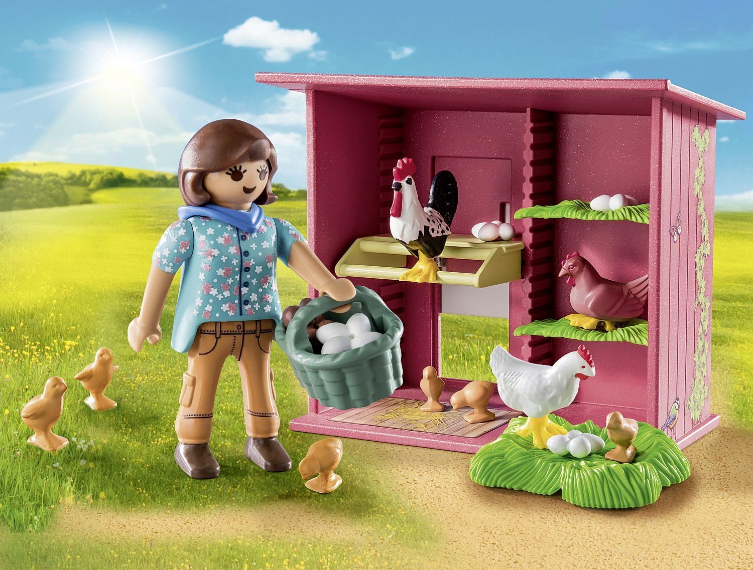 PLAYMOBIL | Country | Hühner mit Küken | Hühnerhaus für deinen Bauernhof | Spielzeug für Kinder ab 4 Jahren | 71308