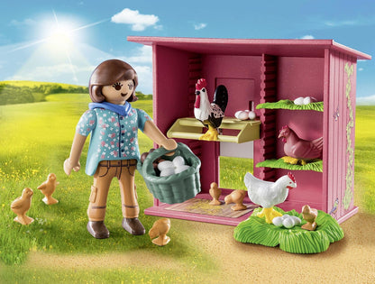 PLAYMOBIL | Country | Hühner mit Küken | Hühnerhaus für deinen Bauernhof | Spielzeug für Kinder ab 4 Jahren | 71308