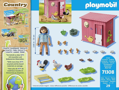 PLAYMOBIL | Country | Hühner mit Küken | Hühnerhaus für deinen Bauernhof | Spielzeug für Kinder ab 4 Jahren | 71308