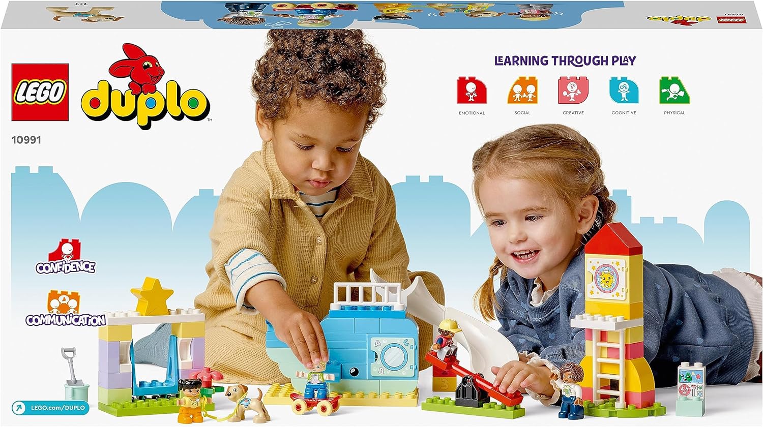 LEGO DUPLO Dream Playground Set, Building Toy for Kids 2 Plus Year Old with Whale and Rocket Builds, Help Toddlers Learn Letters, Numbers and Colours with Bricks 10991