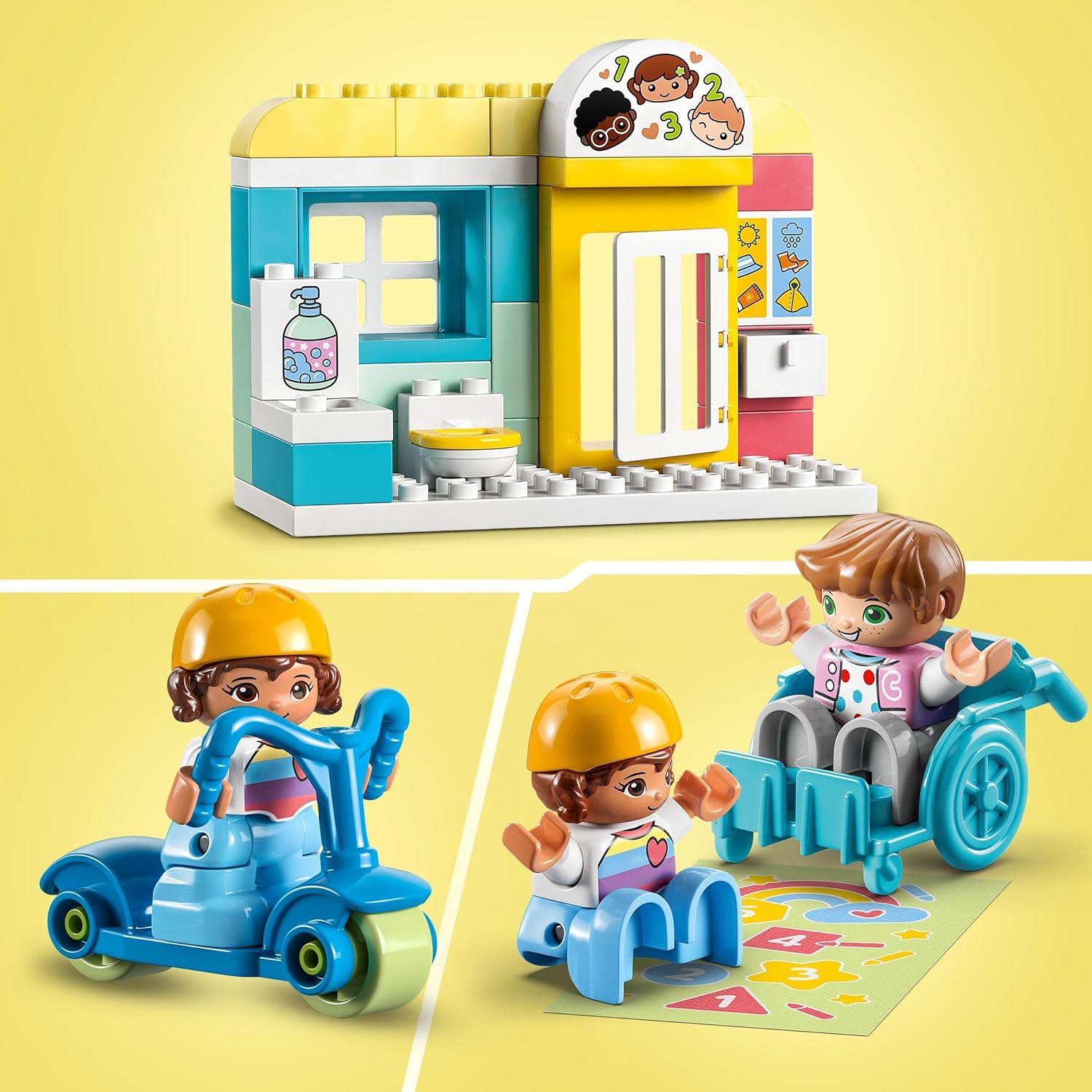 LEGO 10992 DUPLO Spielspaß in der Kita, Lern-Spielzeug für Kleinkinder ab 2 Jahren, Set mit Bausteinen und 4 Figuren inkl. Vorschullehrerin