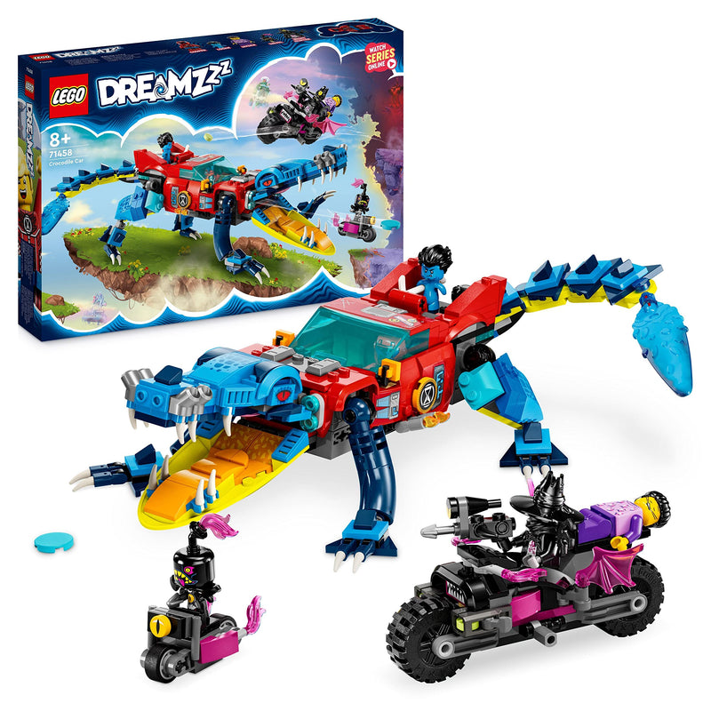 LEGO DREAMZzz Crocodile Car Toy 2in1 Set, Dream Monster Truck or Croc Car Vehicle, Includes Cooper, Jayden and Night Hunter Minifigures, Gift for Kids, Boys and Girls Aged 8+ 71458