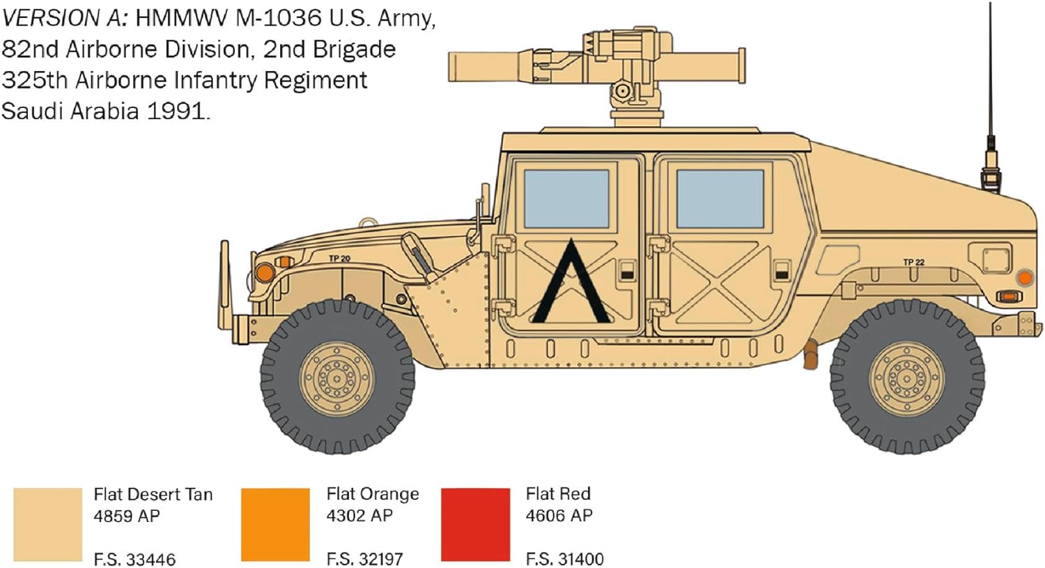 Italeri 6598 1:35 HMMWV M966 Tow Carrier-Faithful Replica, Building, Plastic, Military Kit, Standing Model