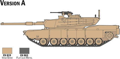 Italeri 72004 1:72 M-1 Abrams - Set completo de construcción de maquetas, kit de construcción, construcción de modelos de pie, manualidades, aficiones, pegar, kit de plástico, incluye accesorios