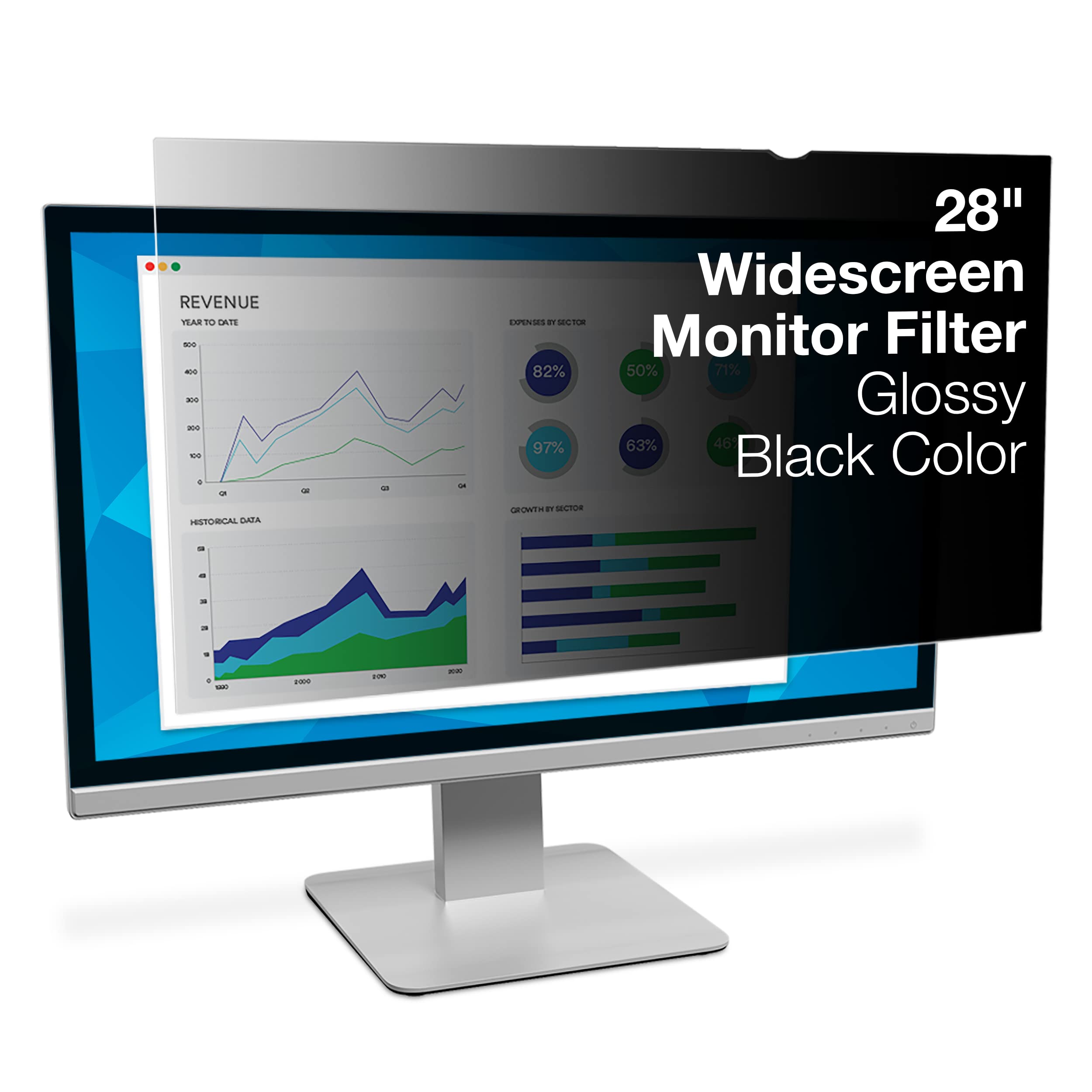 3M Privacy Filter for 28" Widescreen Monitor (16:10) (PF300W1B),Black