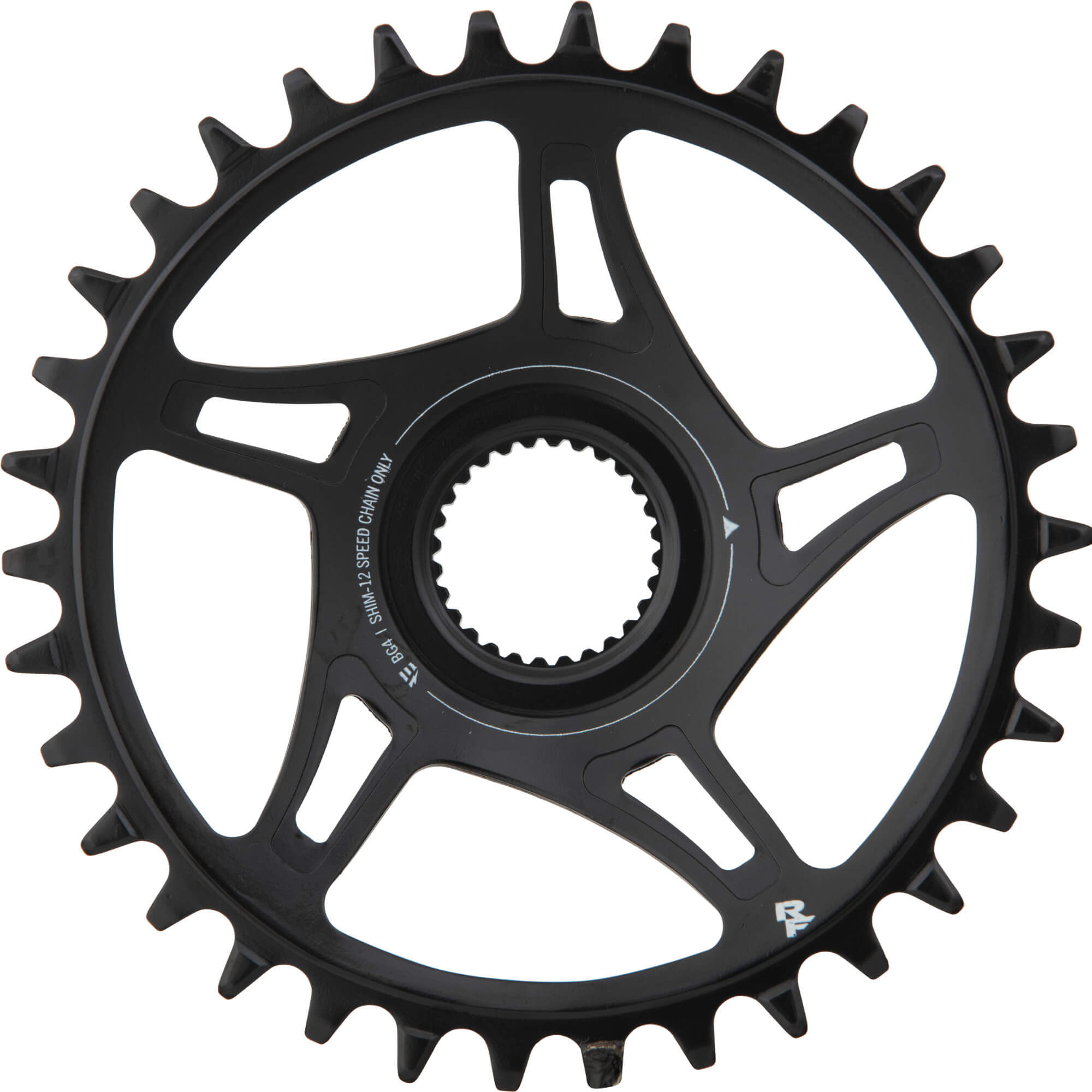 Race Face Bosch, G4 - Lame en acier - Pour VTT - Noir - Montage direct - Pour Shimano 12 vitesses