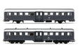 FS Passagierwagen „Corbellini“ 1947, 2 Stück, Version mit 2 Achsen und 4 Achsen, grau lackiert, Epoche IV