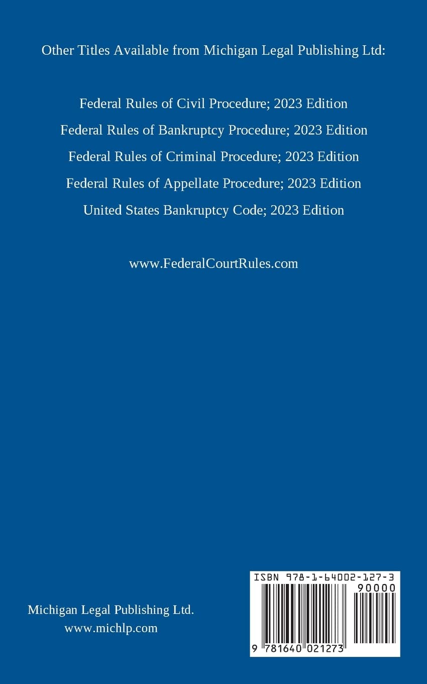 Federal Rules of Evidence; 2023 Edition