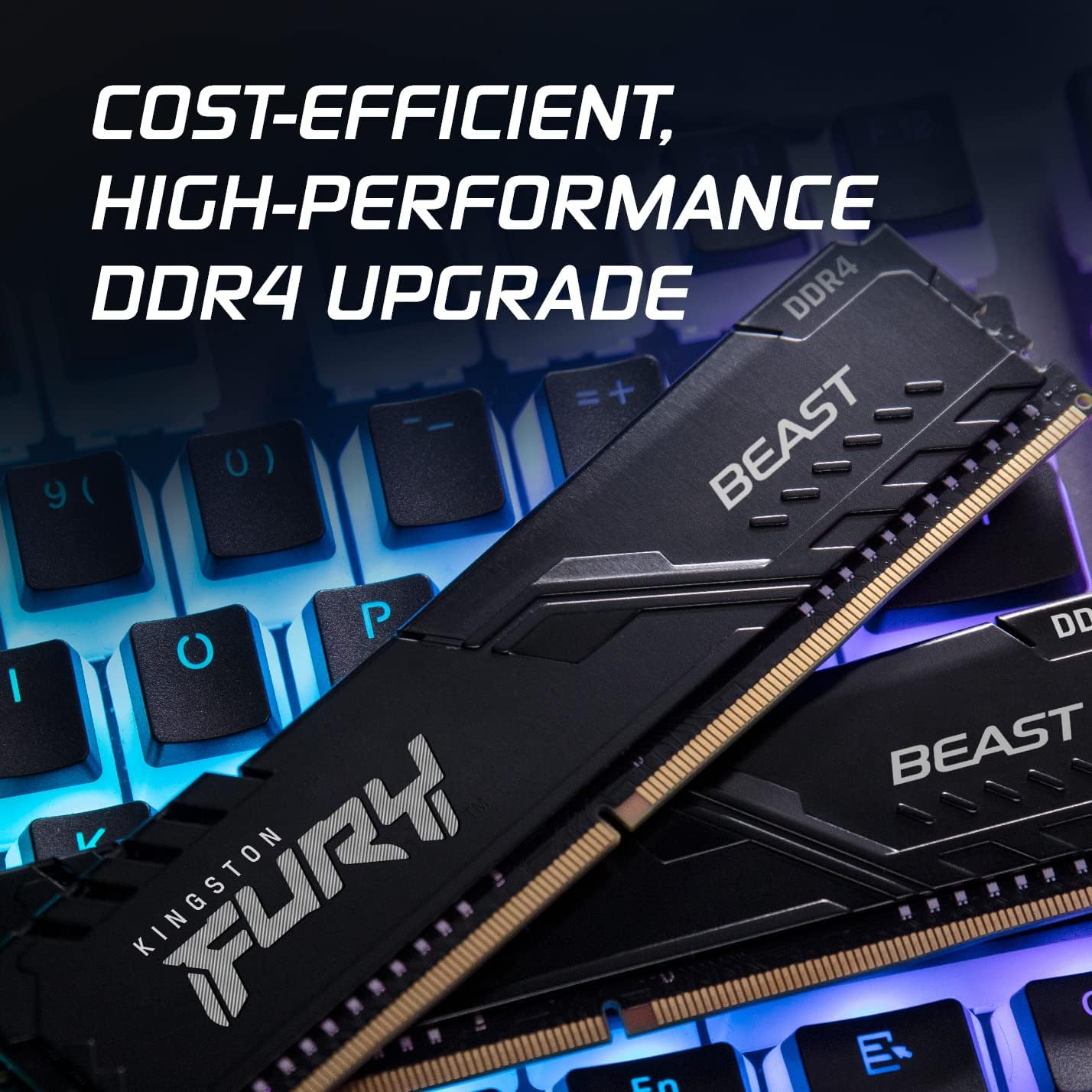 Kingston FURY Beast 32GB (2x16GB) 2666MHz DDR4 CL16 Desktop Memory Kit of 2 KF426C16BB1K2/32 32GB Kit of 2 2666MHz 8Gbit