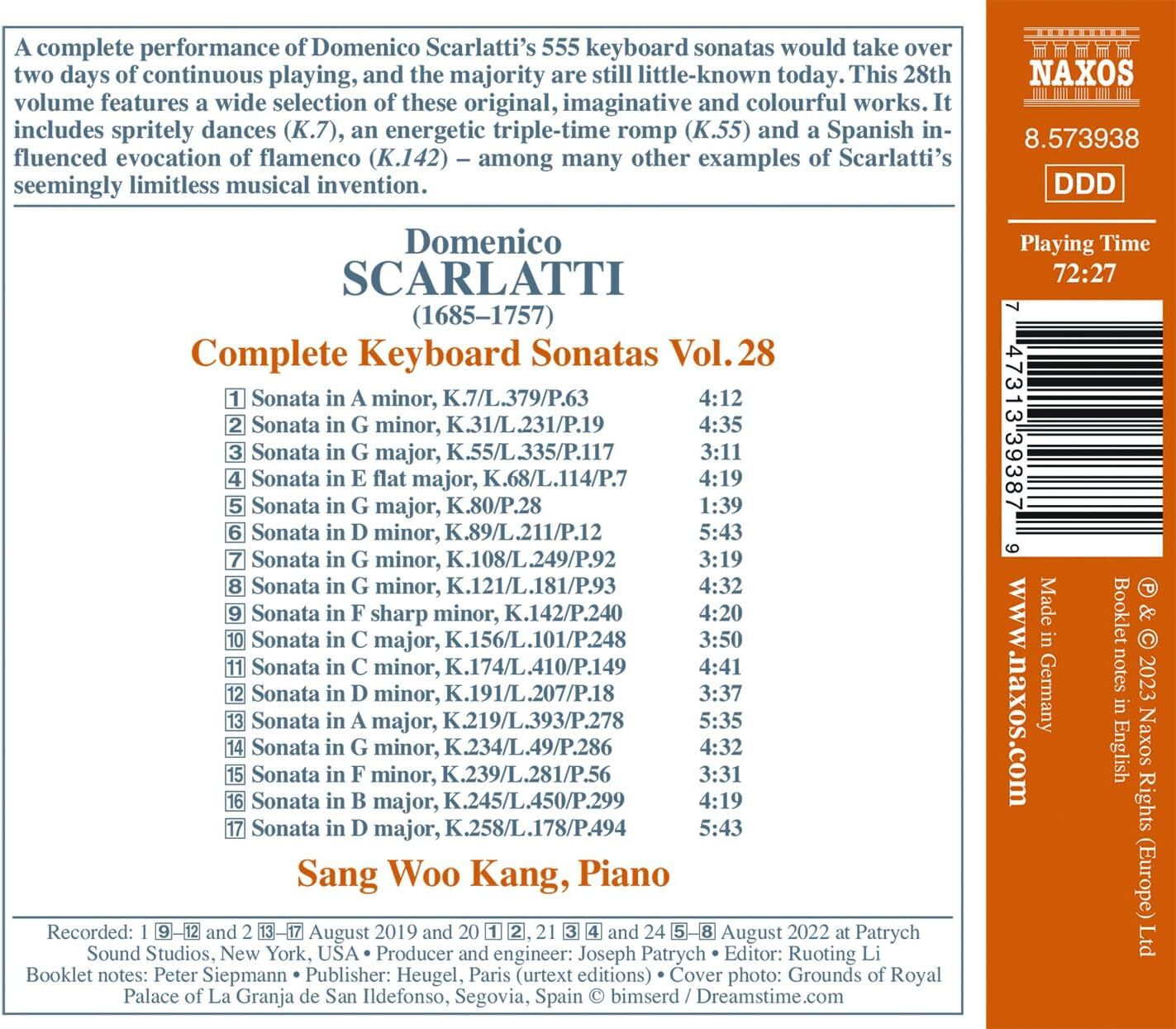Domenico Scarlatti: Complete Keyboard Sonatas - Volume 28