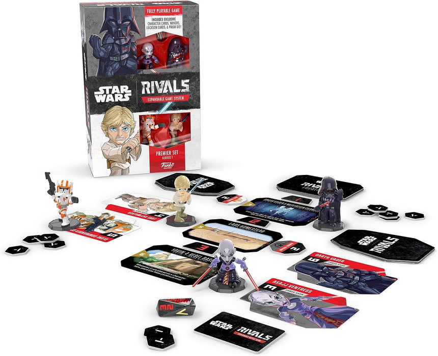 FUNKO GAMES: Star Wars Rivals Series 1 - Premier Set | Includes 4 Exclusive Characters and 12 Unique Locations | Expandable Game System | For 2 Players Ages 7+