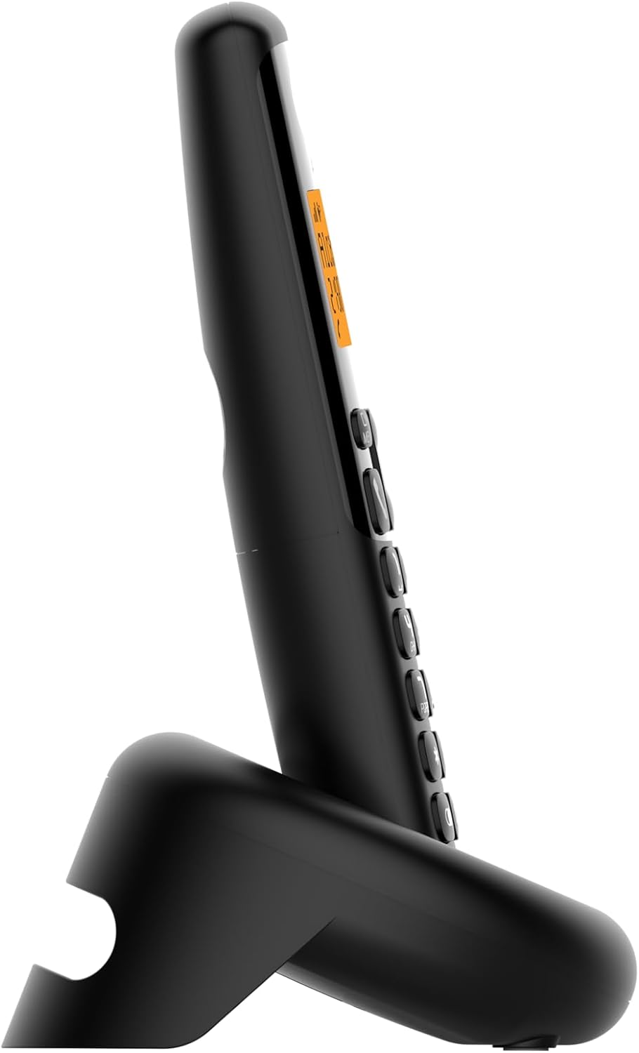 Alcatel E160 Nero Telefono Cordless DECT con Blocco Chiamate Indesiderate, Ampio Display Retroilluminato Arancione di Facile Lettura, Suonerie Classiche e Polifoniche