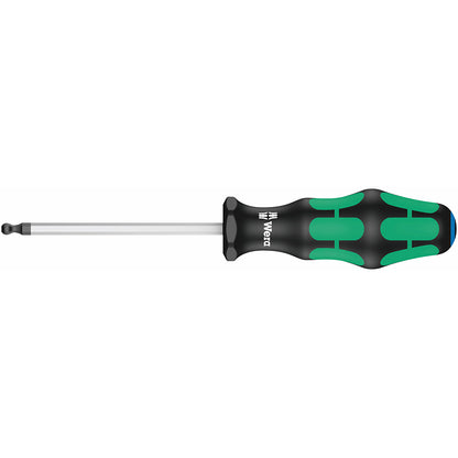 Wera 05022795001 352 Tournevis hexagonal à tête sphérique, 1.5 x 60 mm, Noir/vert