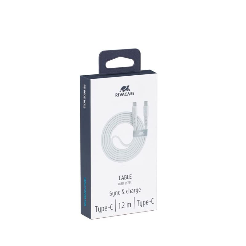 Rivacase PS6005 WT12 Type-C to Type-C Cable, 1.2 meter Length, White