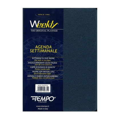 Weekly Planner Weekly F. to 17 x 24 cm blue cover
