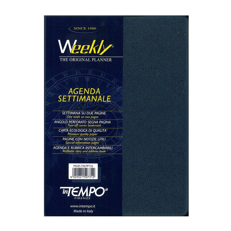 Weekly Planner Weekly F. to 17 x 24 cm blue cover