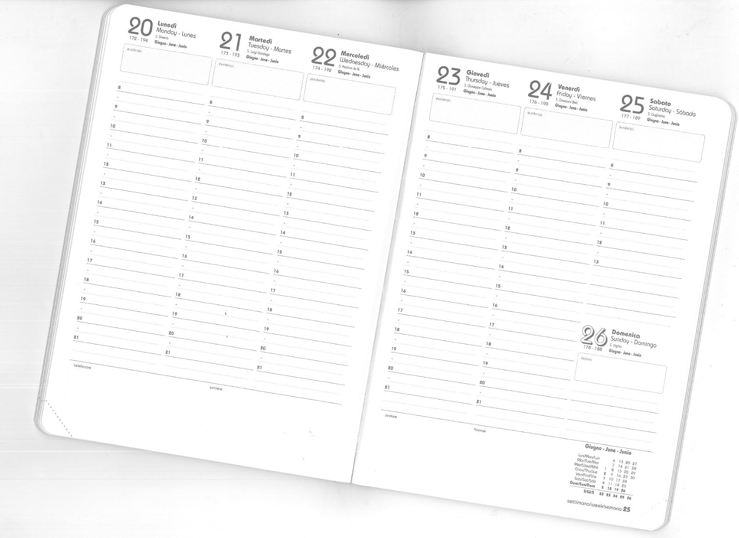 Interchangeable Weekly Diary Without lace, 21 x 29.7