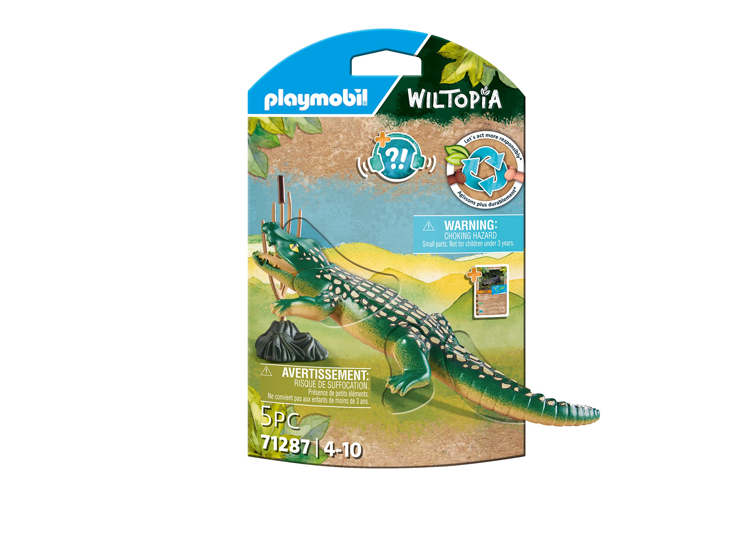 Playmobil 71287 Wiltopia Alligator, Educational toys, For the little and big explorers, Sustainable toy suitable for children ages 4+