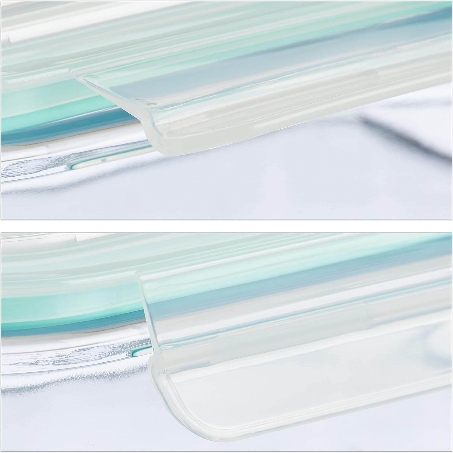 Relaxdays 10029985 Glass Food Container Set, 12 Pieces, Snap Lid, BPA-, Ovenproof, 5 Sizes, Rectangular Storage, Transparent, Plastic