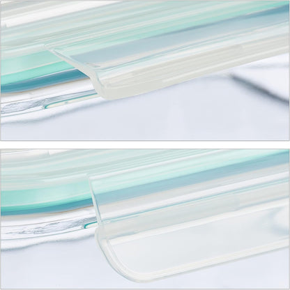 Relaxdays 10029985 Glass Food Container Set, 12 Pieces, Snap Lid, BPA-, Ovenproof, 5 Sizes, Rectangular Storage, Transparent, Plastic