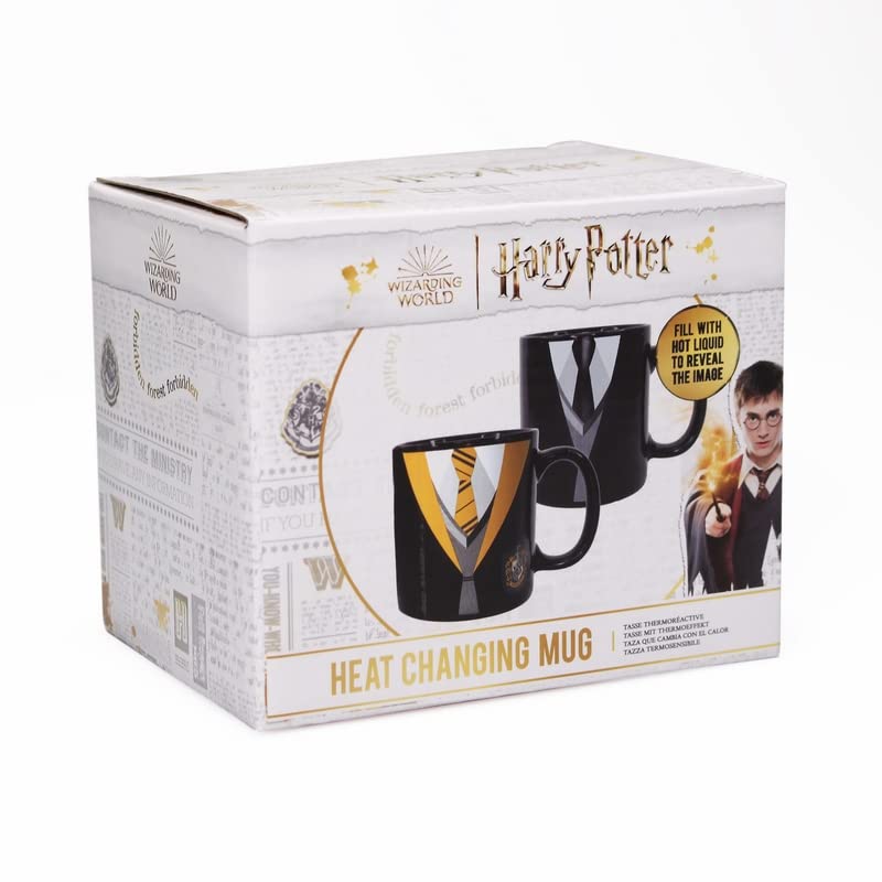 Half Moon Bay - Harry Potter Mug - 400ml - Colour Change Mug - Hufflepuff Uniform Cup - Hufflepuff Gifts