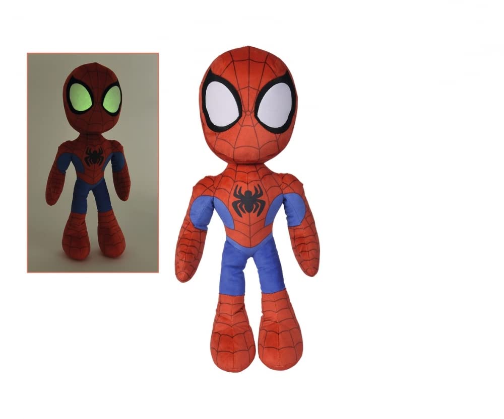 Disney Spiderverse Spiderman Action Figure 25 cm Soft Toy with Glow in the Dark Eyes,Blue,purple,white