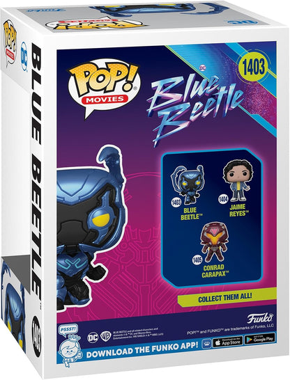Funko POP! Movies: DC - Blue Beetle - Blue Beetle - 1/6 Odds for Rare Chase Variant - Collectable Vinyl Figure - Gift Idea - Official Merchandise - Toys for Kids & Adults - Movies Fans