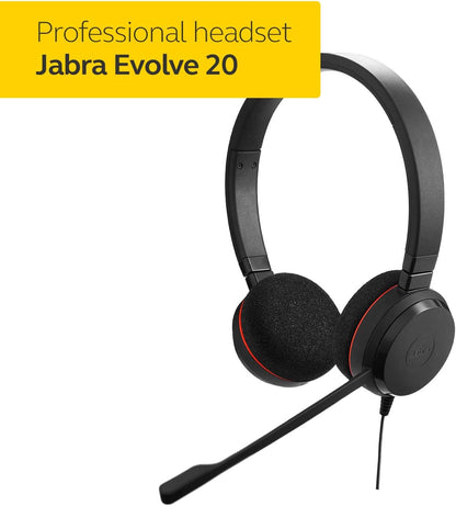 Headphones With Microphone Jabra Evolve 20 Black
