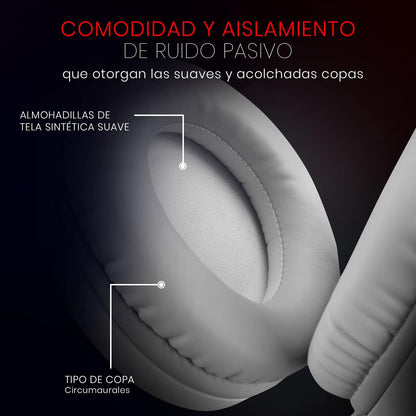 Redragon H260 Hylas RGB White, Gaming Headphones with Microphone, Circumaural Pads, Compatible with Xbox One PS4 PS5 Laptop