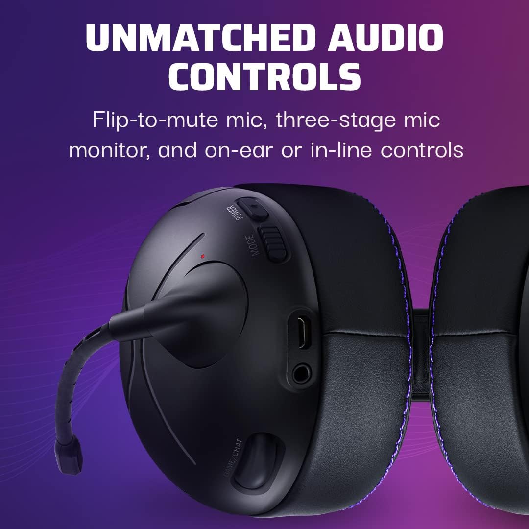 Victrix Gambit Black Wireless and Wired Gaming Headset with Mic - PlayStation PS4, PS5 - Esports-Ready Pro Audio, Noise Cancelling Microphone, Ultra-Comfort Over the Ear Headphones